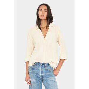 Cream Oysterette Xirena Muslin Gauze Scout Shirt S